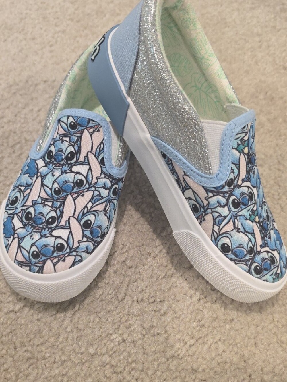 Disney Blue Stitch Print Slip-On Sneakers - Picture 2 of 4